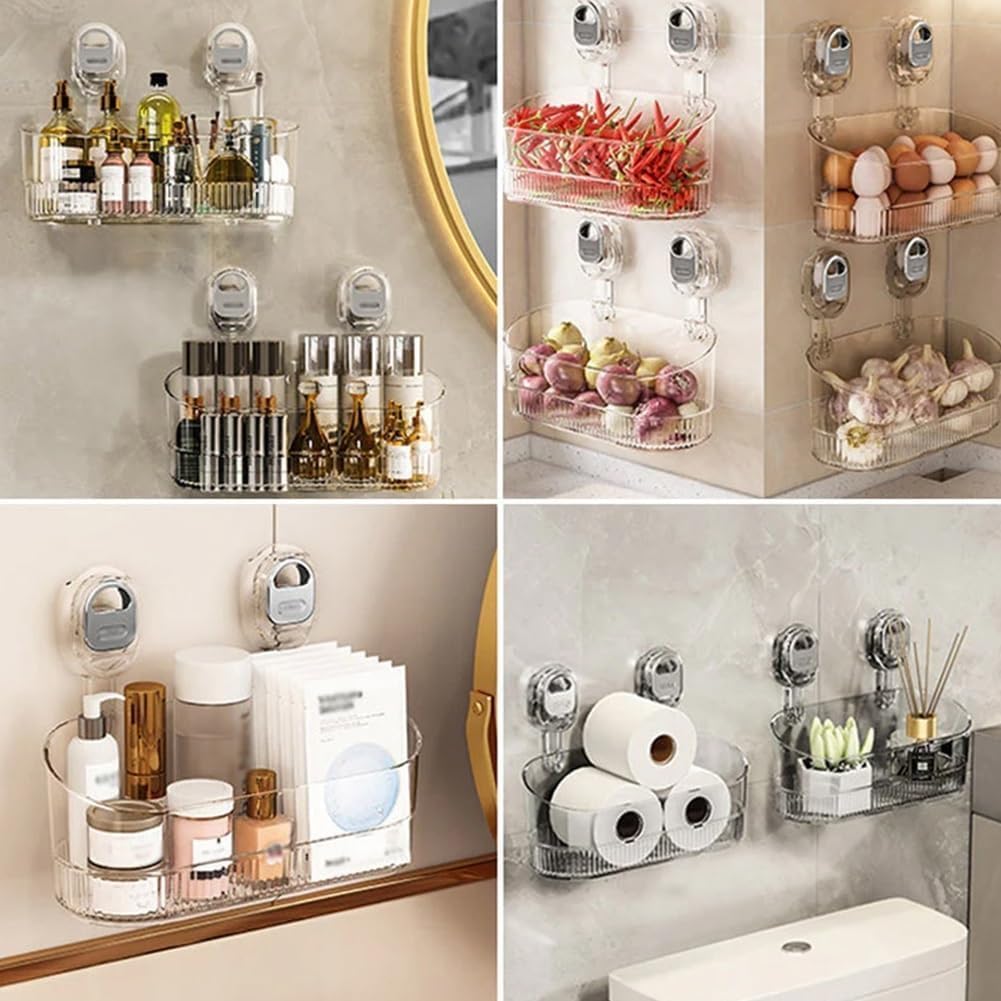 No-Drill Suction Storage Box for Shower and Sink