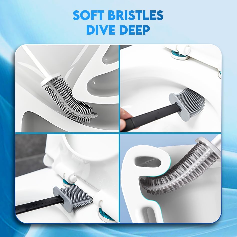 We Art Leaves Silicone Toilet Brush and Holder Set