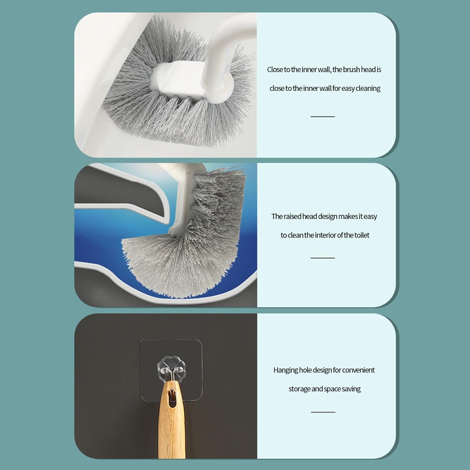 Durable Toilet Bowl Brush with Curved Head for Thorough Cleaning