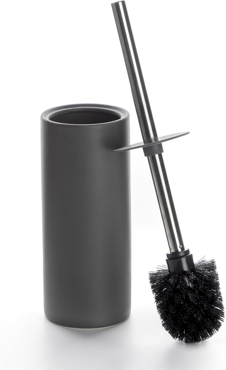 Viosuniu Matt Gray Ceramic Toilet Brush Set