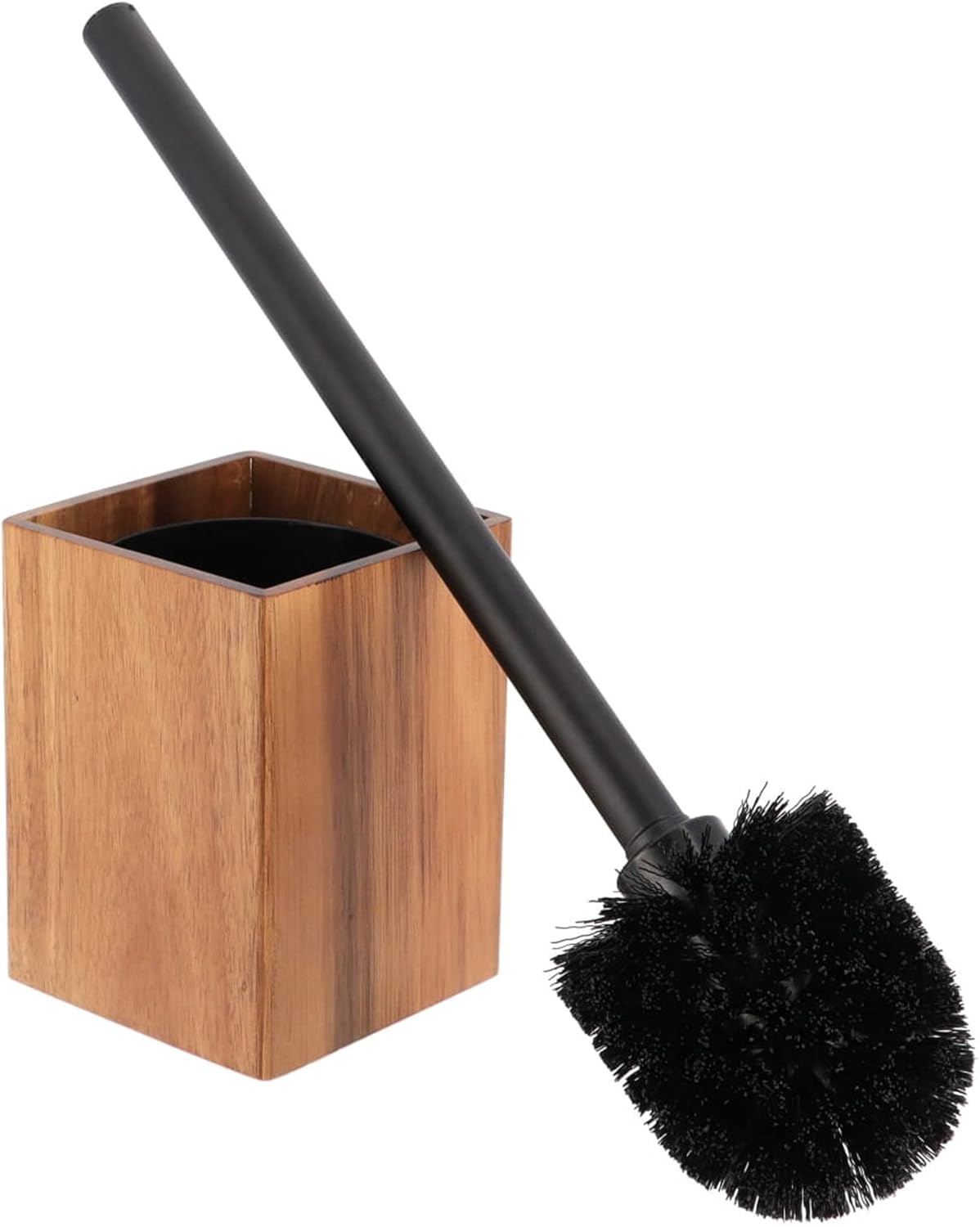 EVIDECO Acacia Toilet Brush Set Brown Square