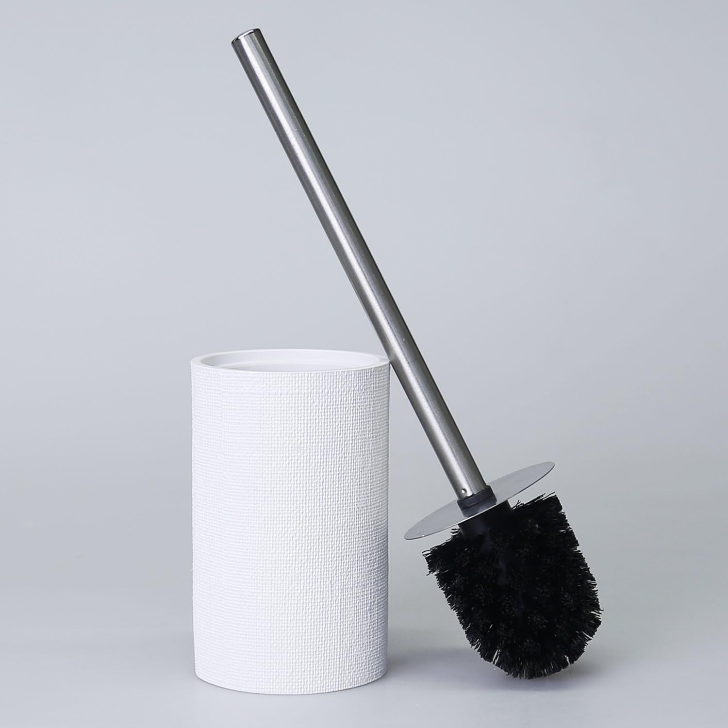 Linen Model Toilet Brush with Holder White 1