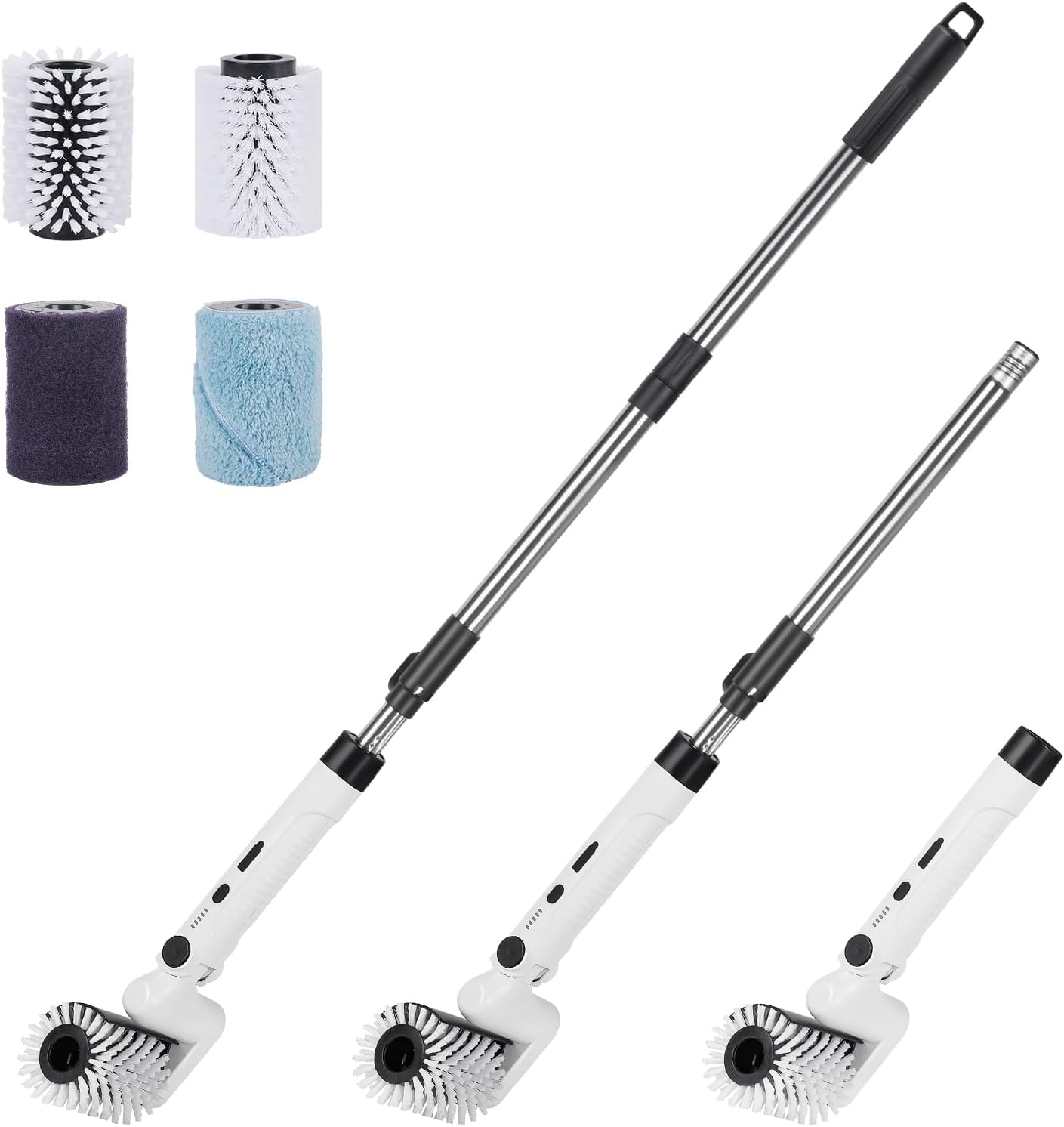 Yutesiri Cordless Waterproof Toilet Brush with 4 Heads 1