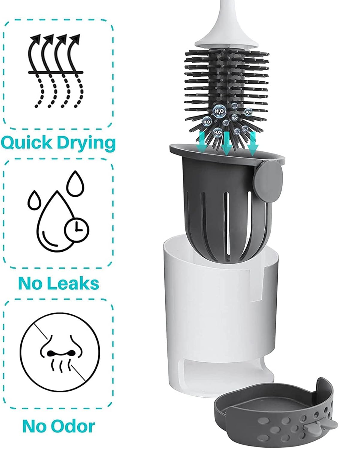 Nicfaky 2X Toilet Brush with Holder Set