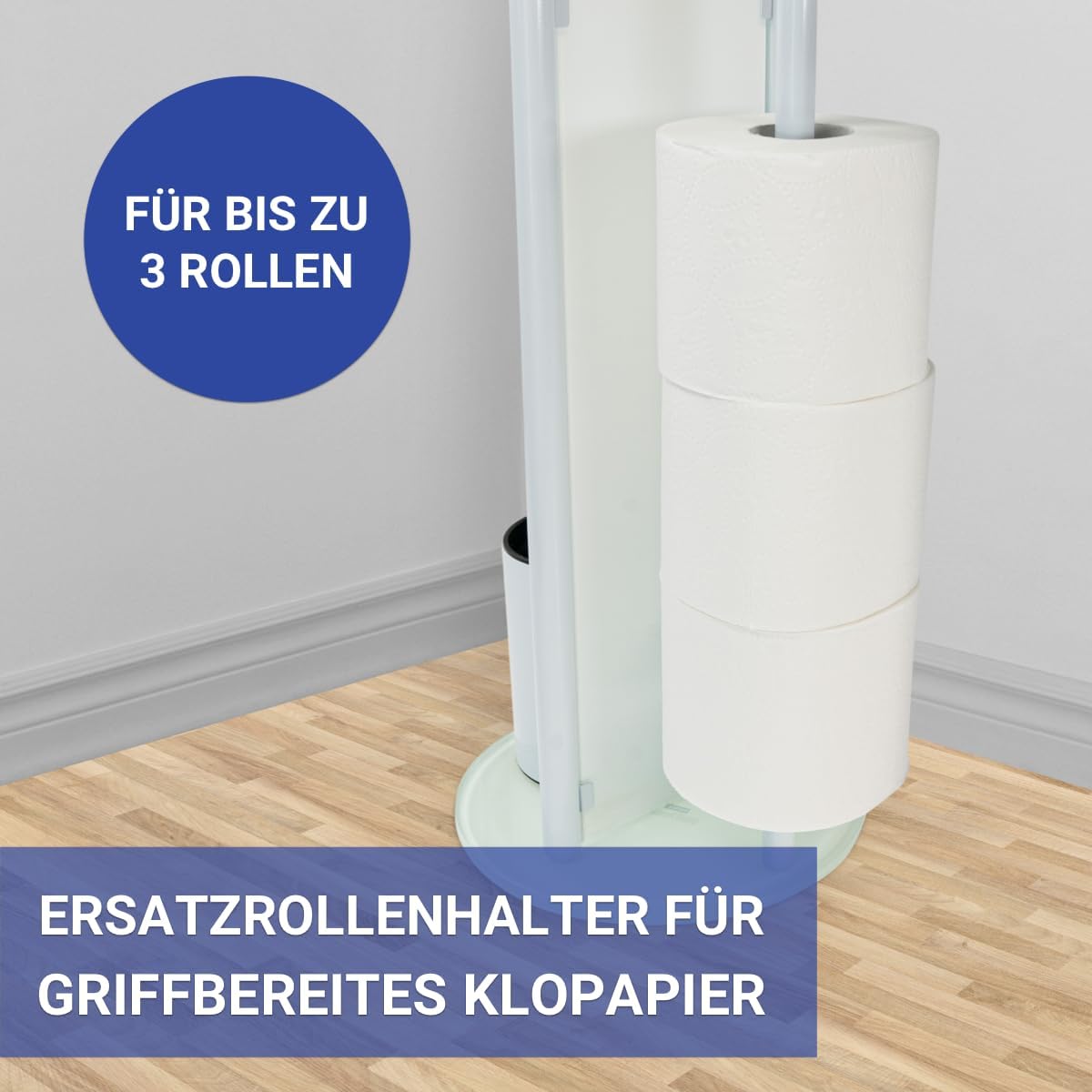 WENKO Ravina 3-in-1 Toilet Brush and Paper Holder