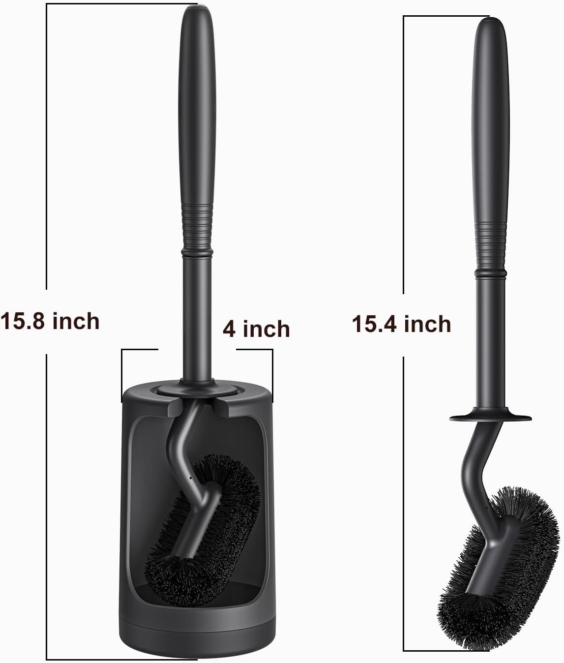 HAMITOR Toilet Bowl Brush Holder Set Black