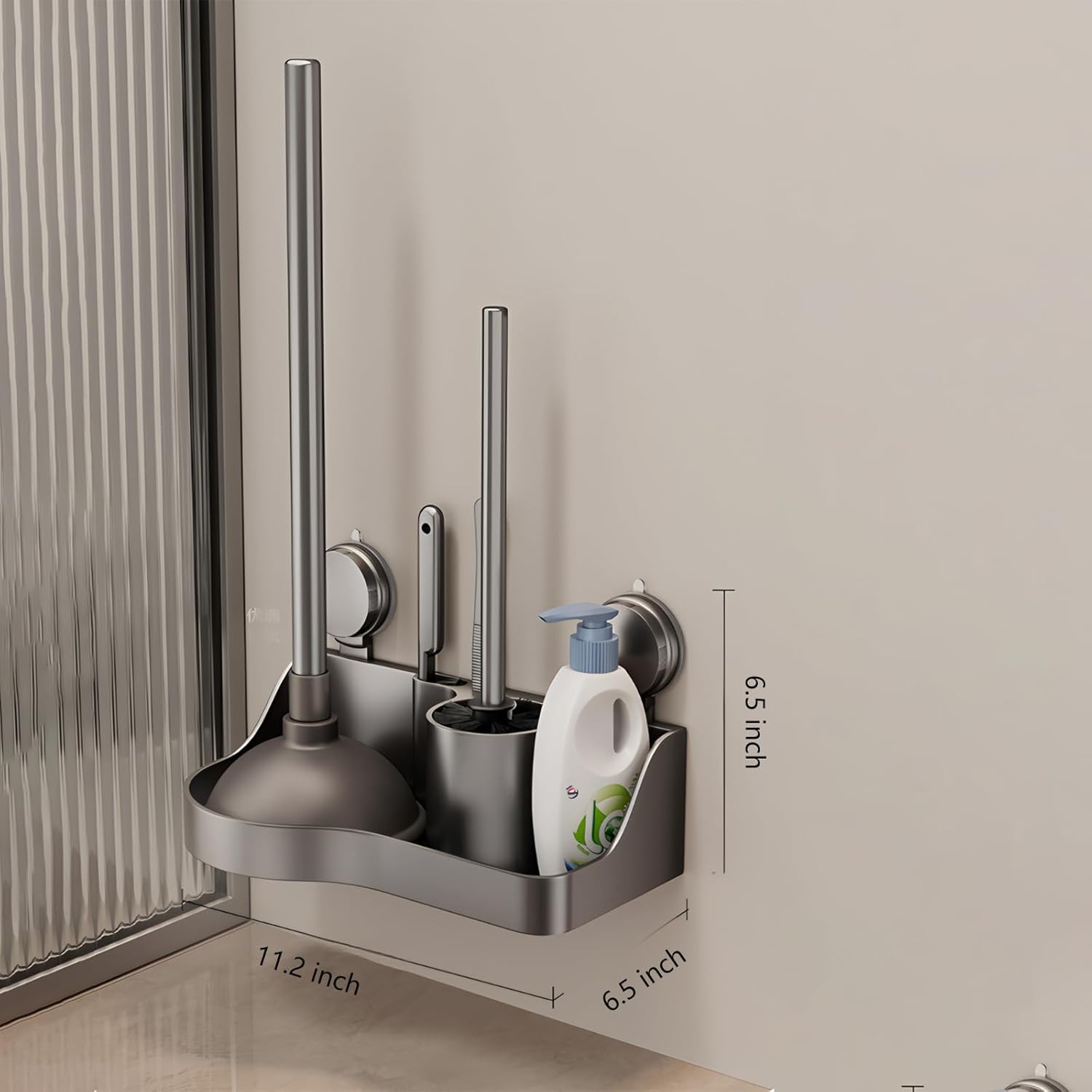 GHYFFF 5-in-1 Toilet Plunger and Brush Set
