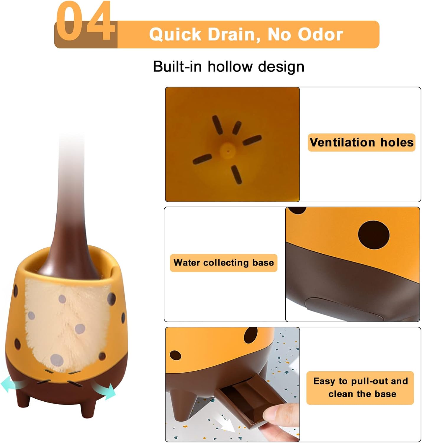 XXFLOWER Giraffe Toilet Brush Compact Cute Design