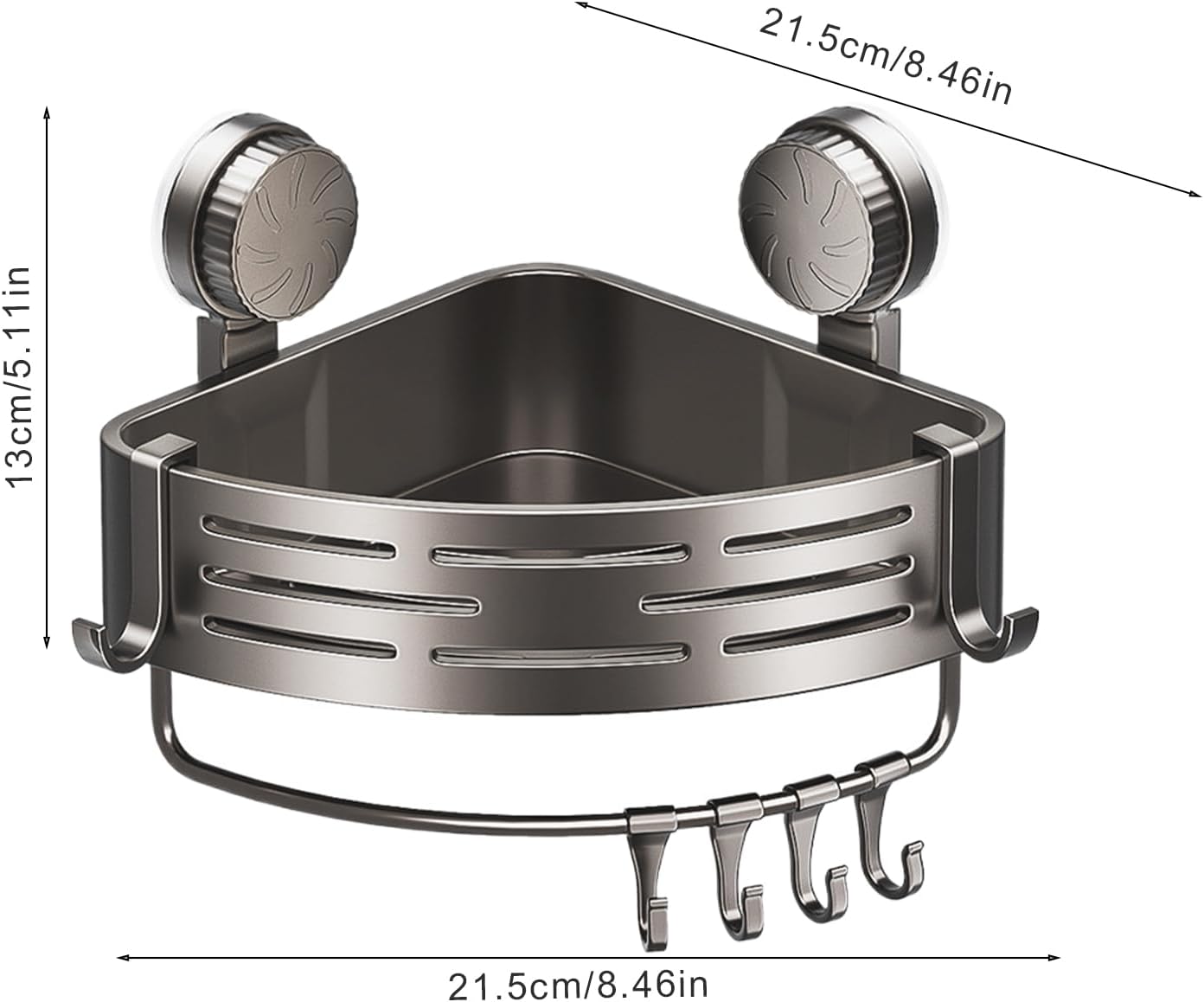 FINLALO Suction Cup Shower Caddy Wall Mount