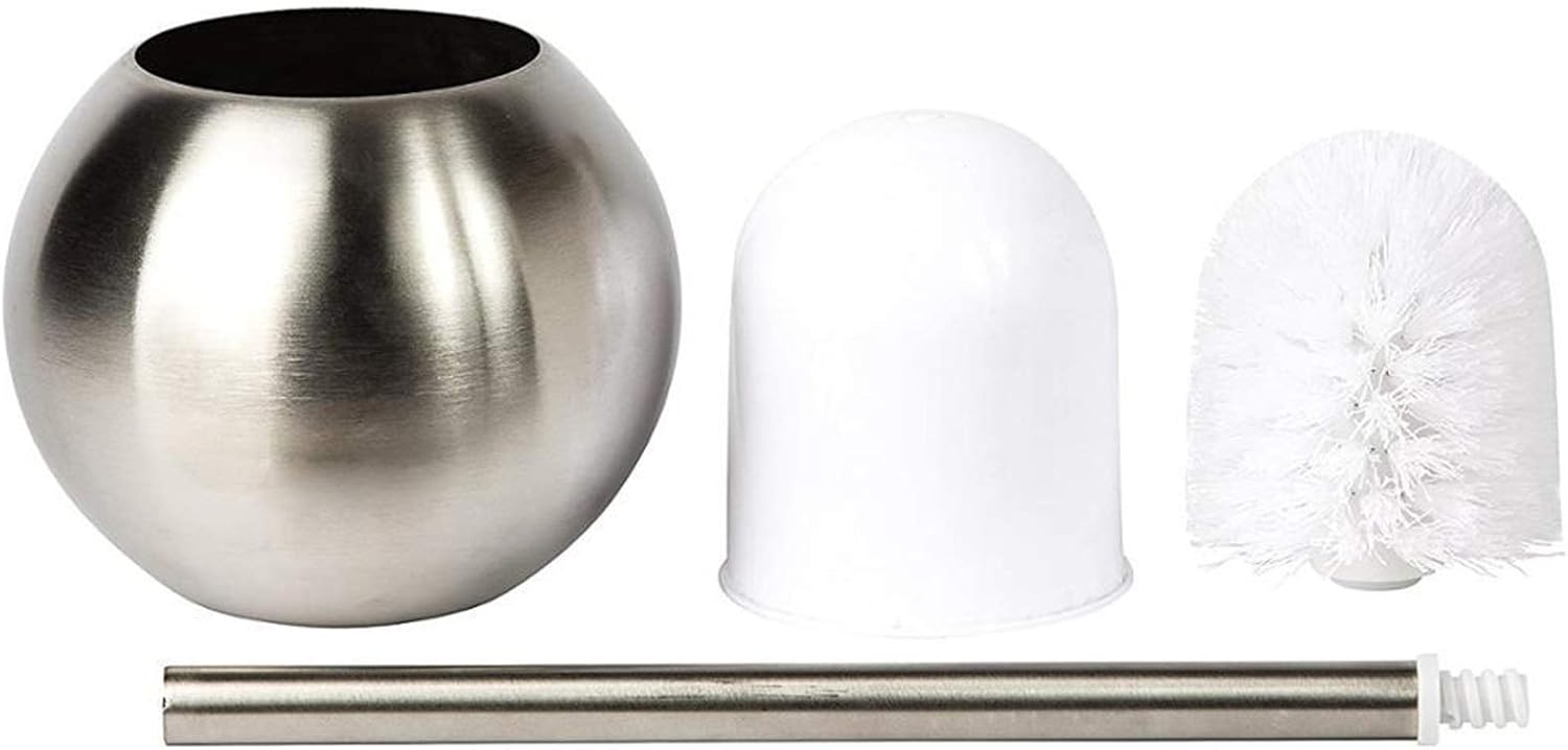 SPOUR Toilet Brush Set with Holder Silver