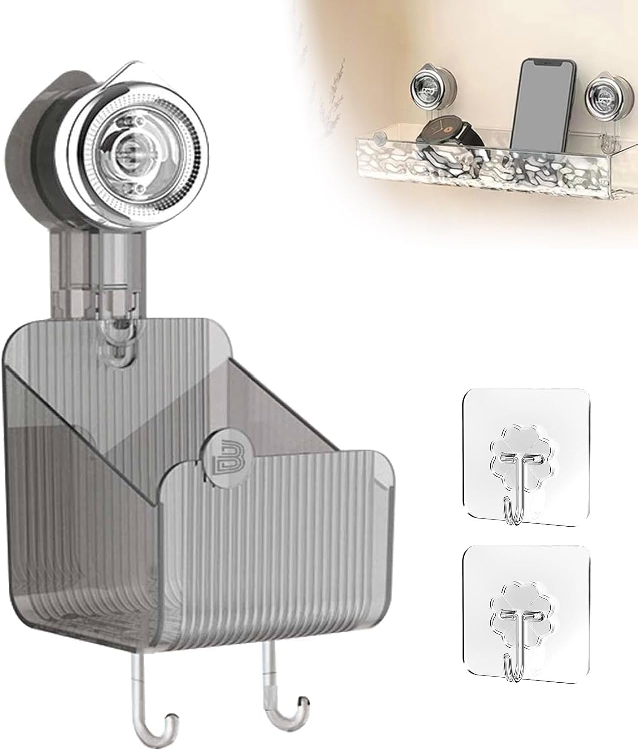 Circular Suction Cup Wall Shelf No Drill Mount