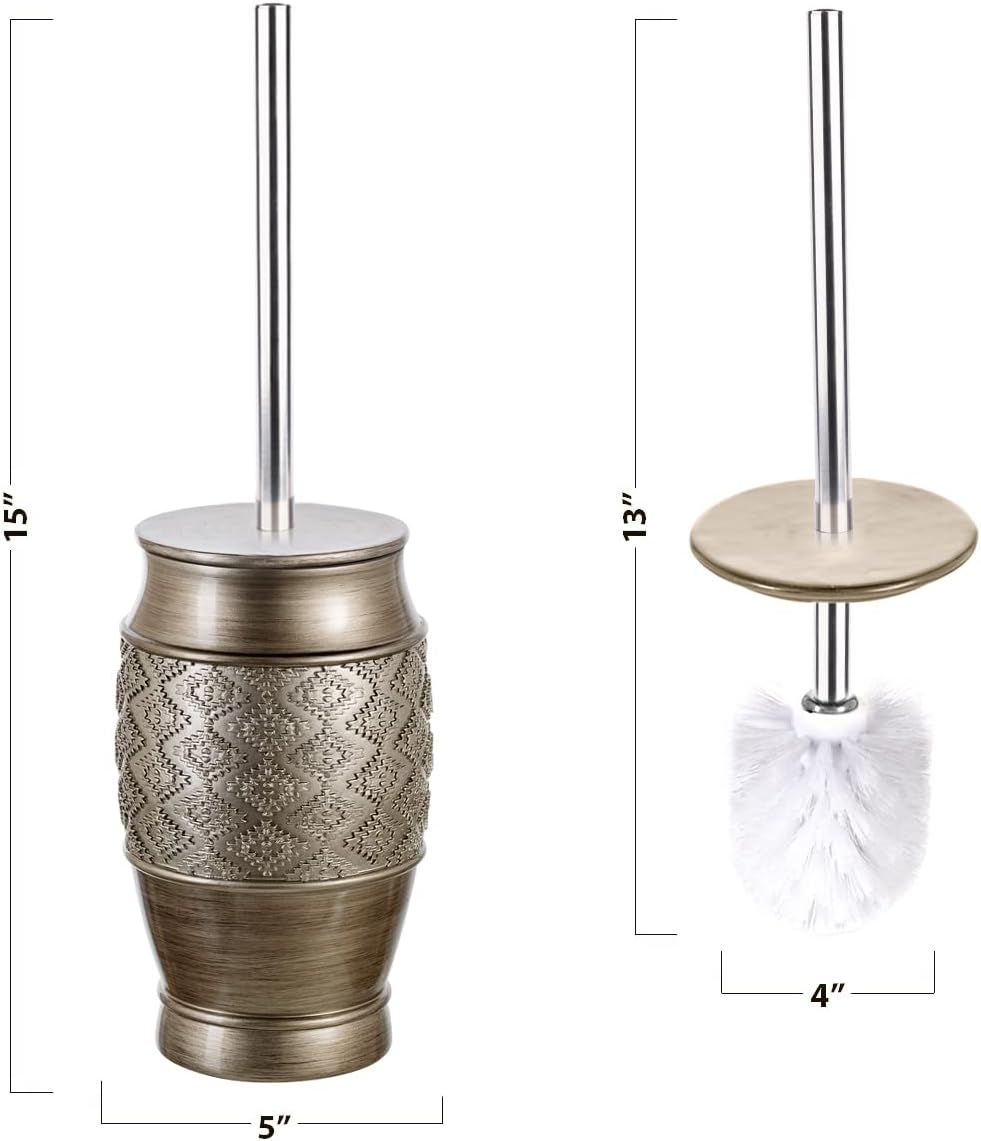 Creative Scents Dublin Silver Toilet Brush Set