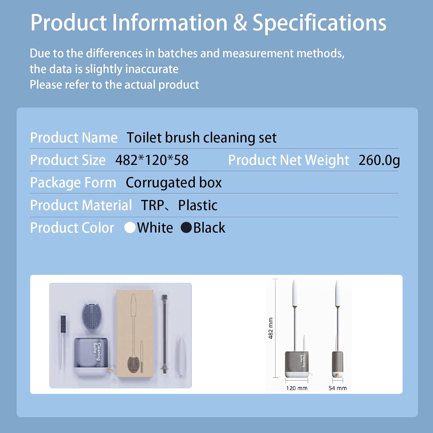 Homy Timy Silicone Toilet Brush Set - White