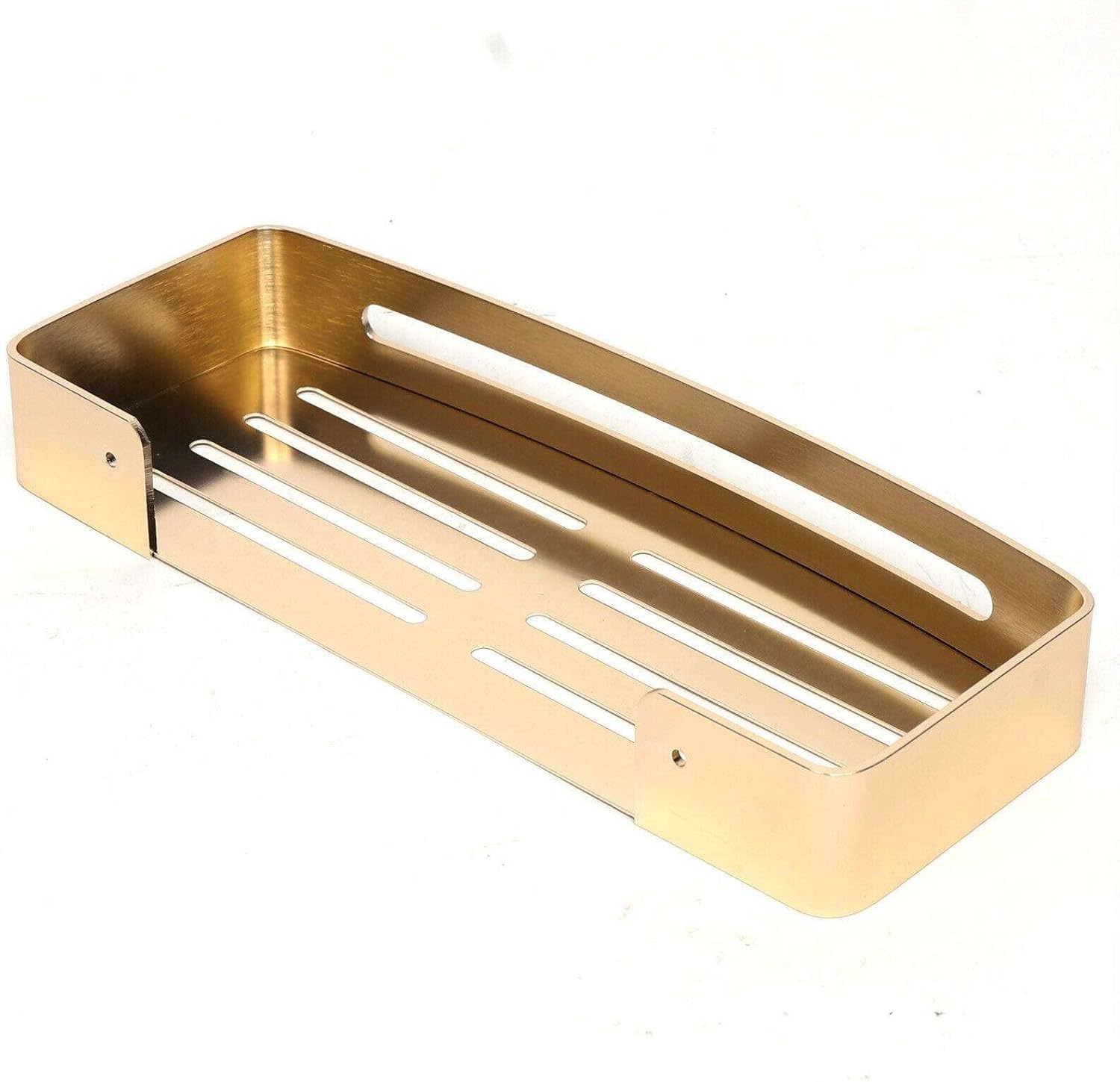 FINANCIALLY LIT LKOP Gold Aluminum Wall Mounted Shower Caddy