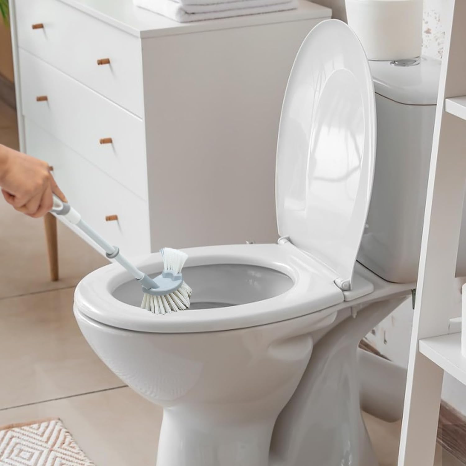 Vansza Toilet Brush with Holder Deep Cleaning Set for Bathroom