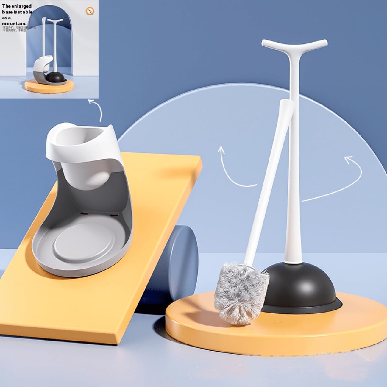 MOFWO 2 in 1 Toilet Brush and Plunger Set