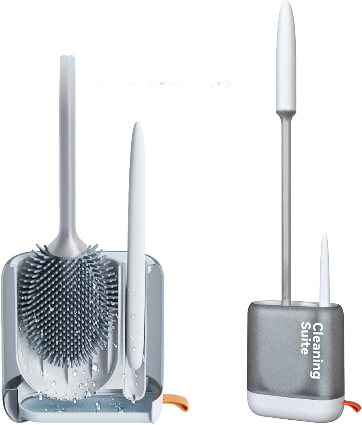 Homy Timy Silicone Toilet Brush Set - White
