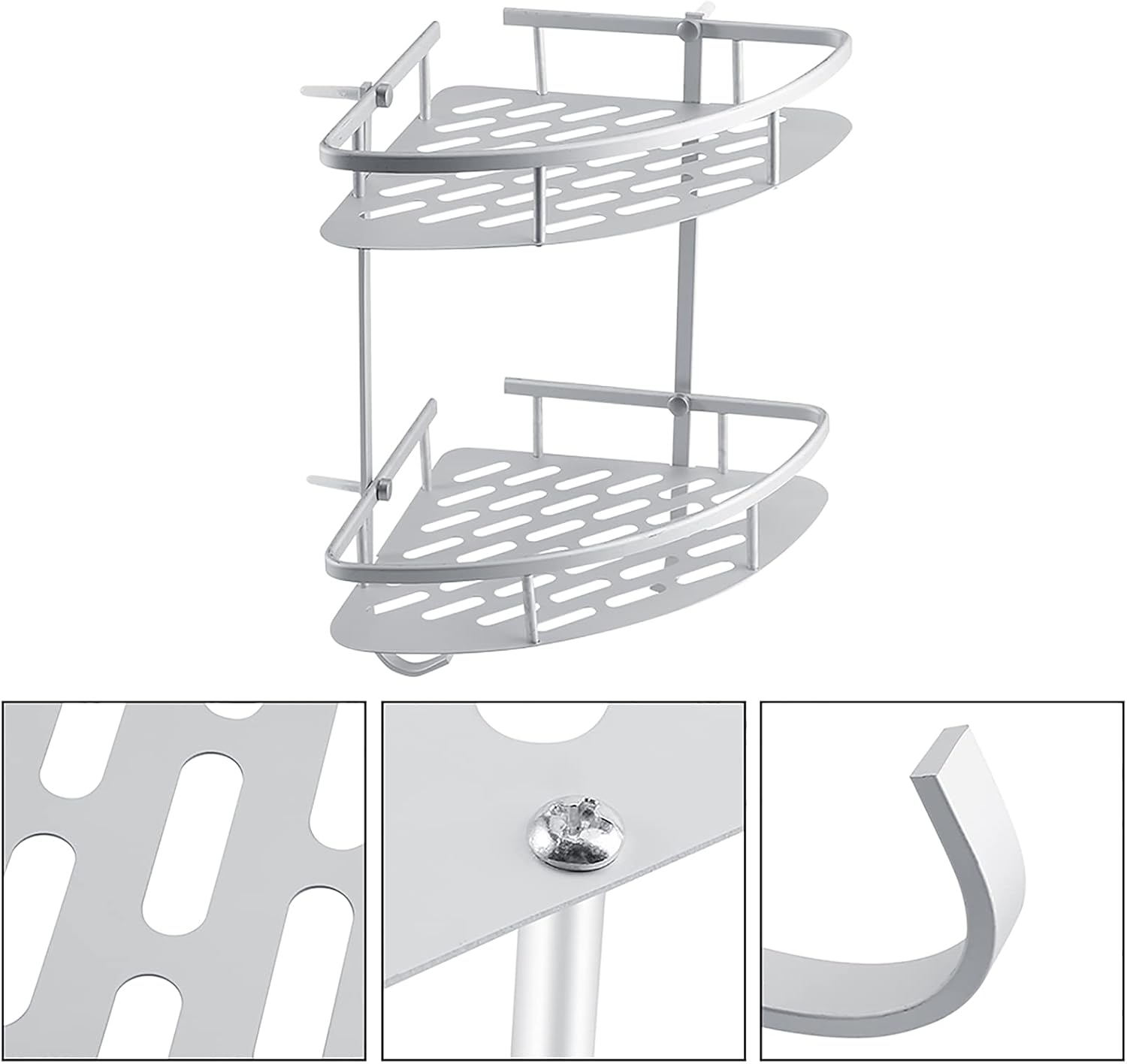 Senrusa Aluminum Dual Tier Shower Caddy Shelf