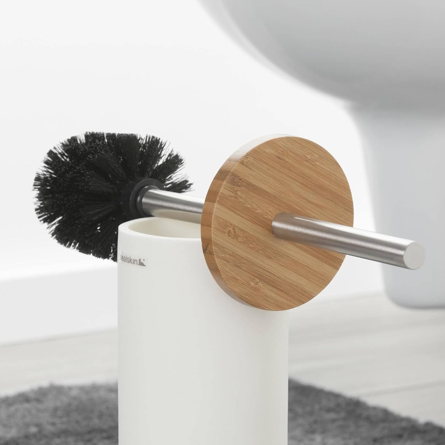 Sealskin Grace Toilet Brush and Holder White 1