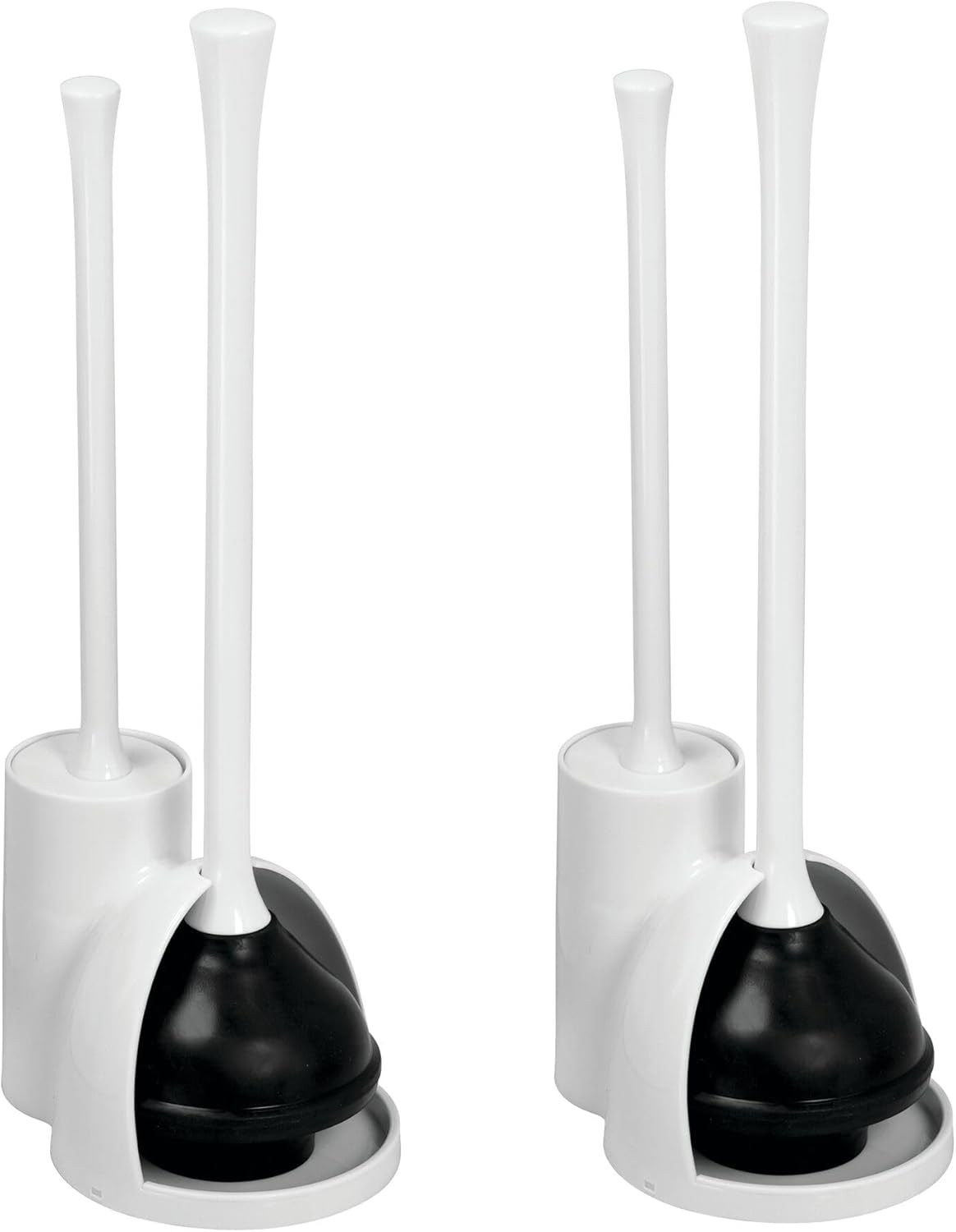 iDesign Toilet Brush Plunger Set - 2 Piece White
