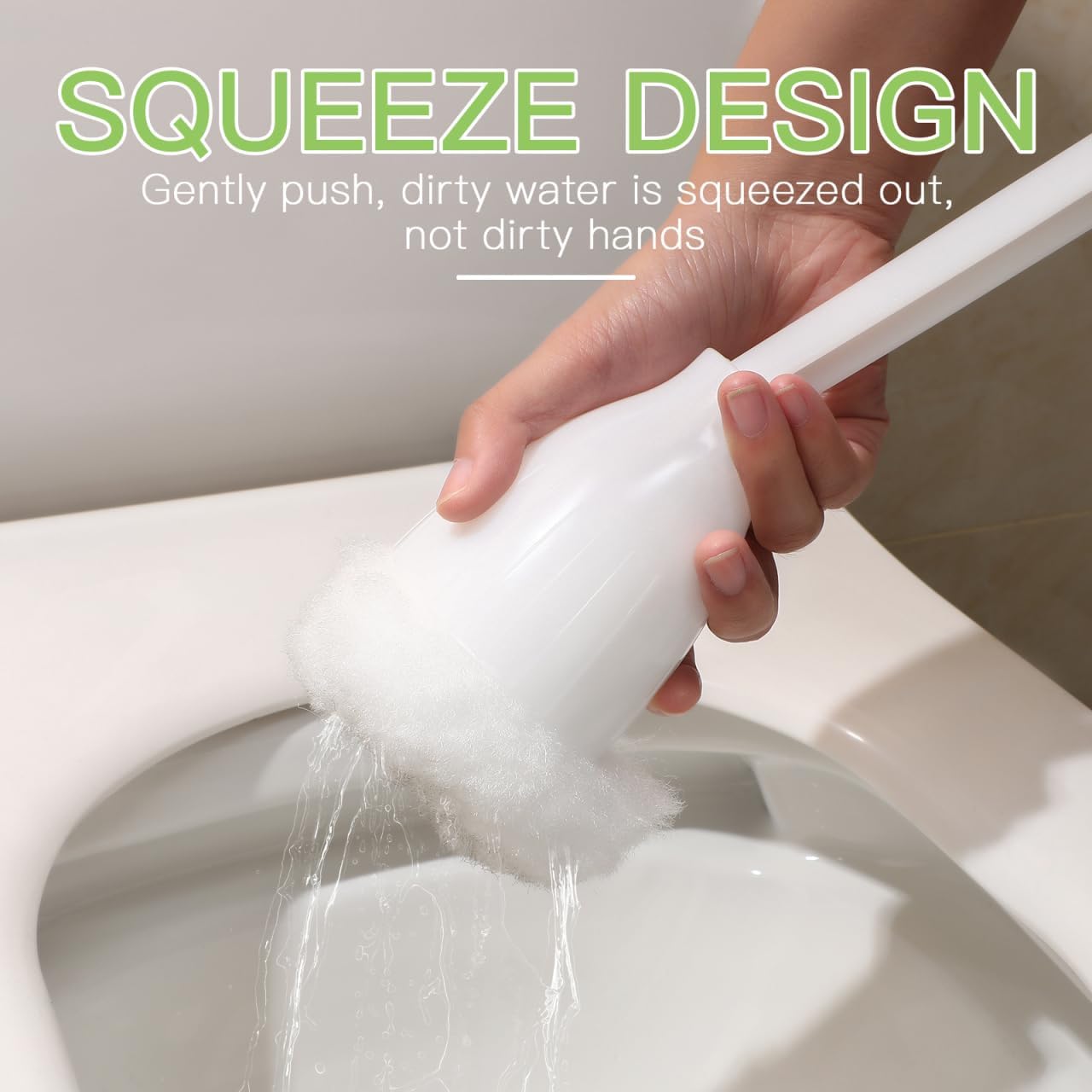Tofficu 5Pcs Soft Toilet Bowl Brush White Polypropylene