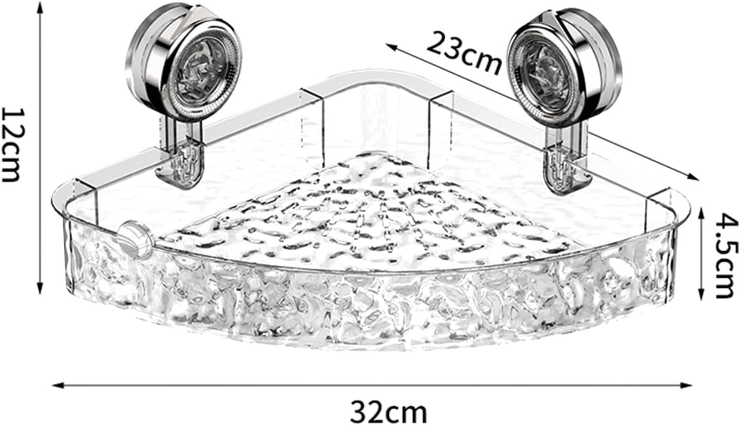JENPECH Suction Cup Shower Caddy Clear Wall Organizer Grey 2