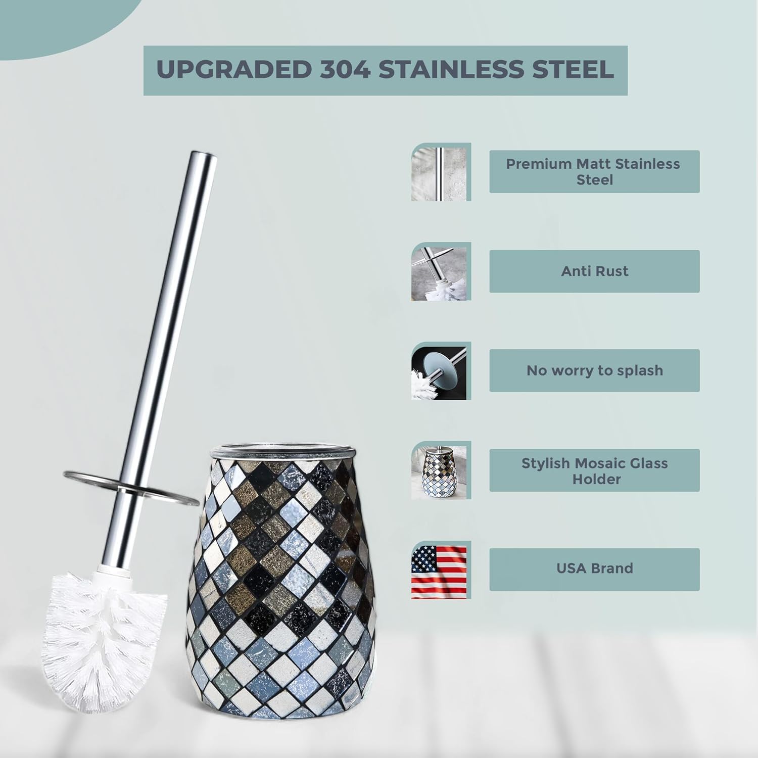 Modern Toilet Brush and Holder Set Black Gold 1