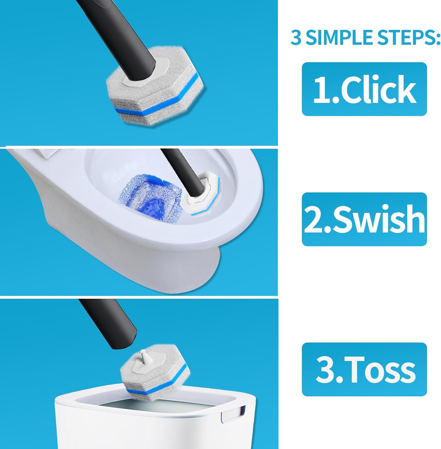 Hohoky Toilet Cleaning Set with 50 Refills