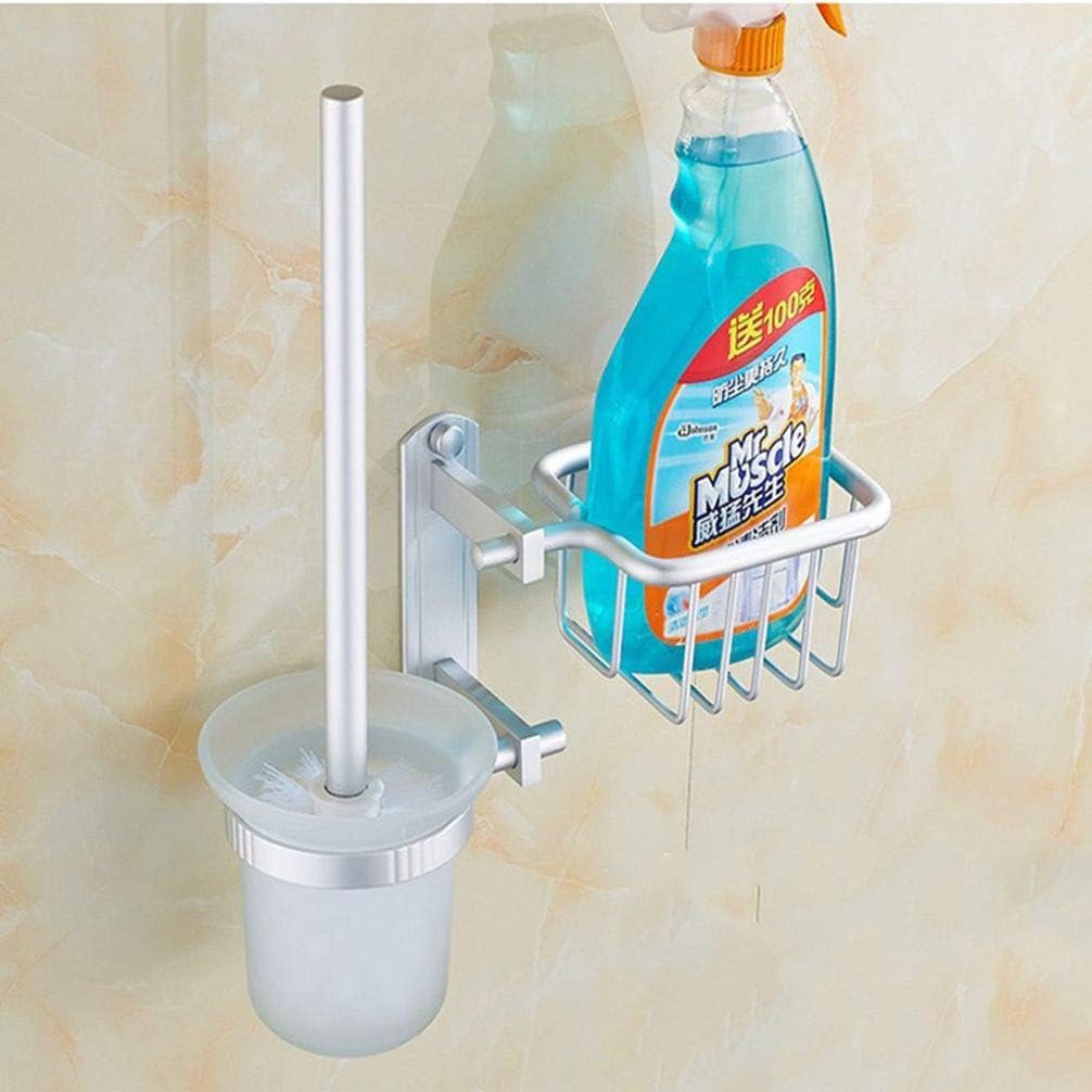 LUDSUY Bathroom Toilet Brush Holder with Storage Basket