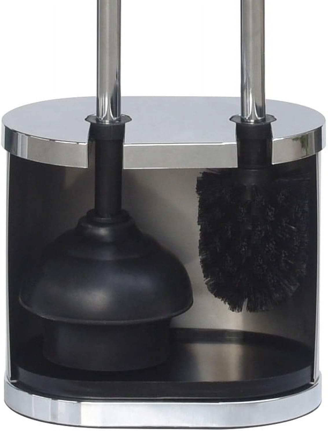 CLMSTE Brushed Nickel Toilet Brush and Plunger Set 1