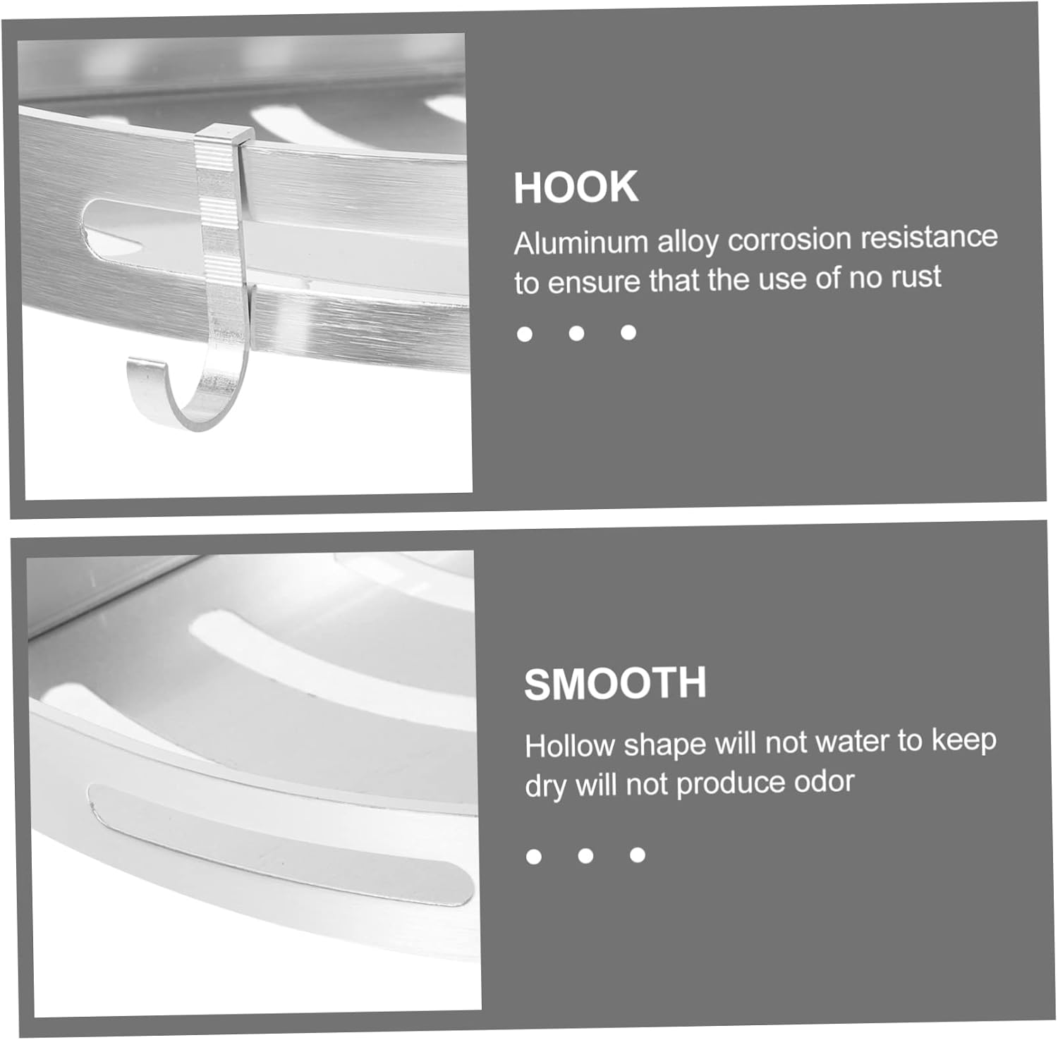 Zerodeko 2-Tier Aluminum Shower Organizer with Hooks