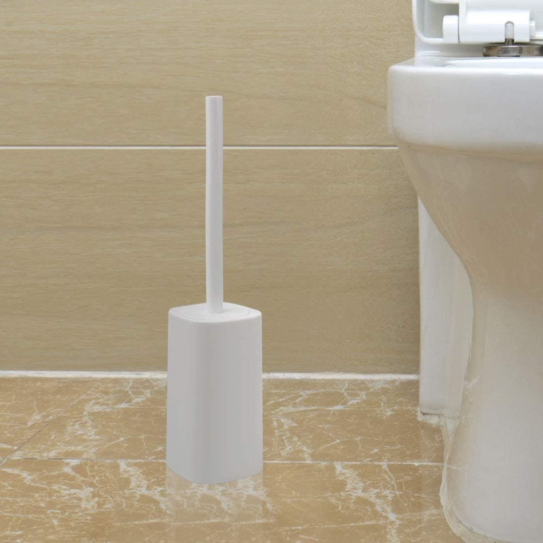 Plastic Toilet Brush with Holder for Space-Saving Deep Cleaning
