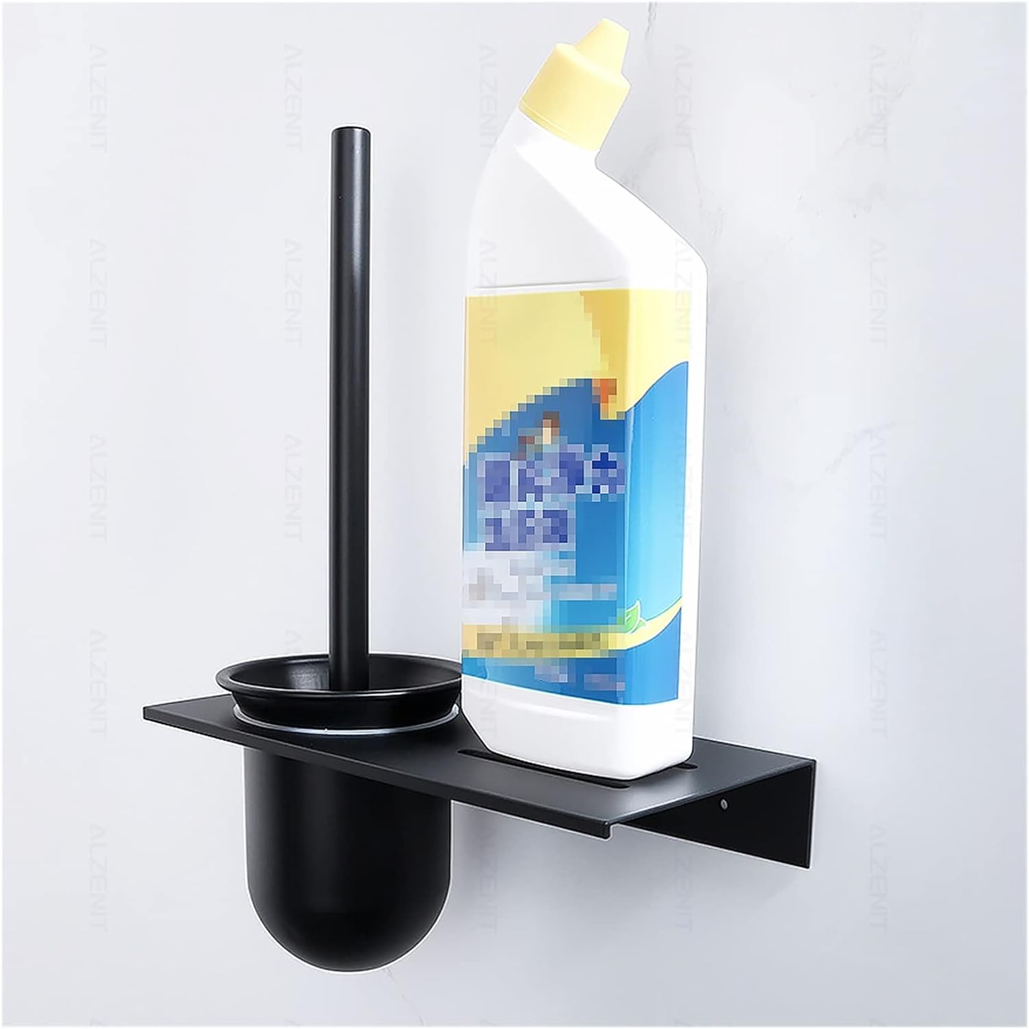 INPETS Toilet Brush Holder Matte Black Aluminum