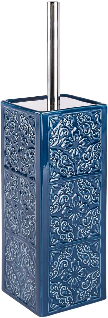 WENKO Cordoba Blue Toilet Brush Holder