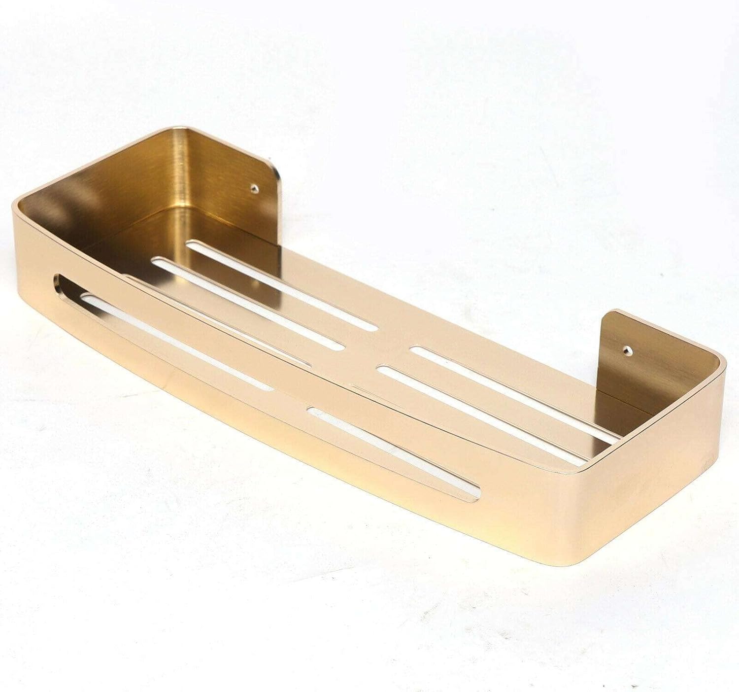 FINANCIALLY LIT LKOP Gold Aluminum Wall Mounted Shower Caddy