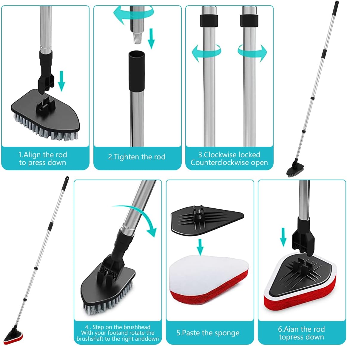 SHASUXTING 2-in-1 Multi-Function Bathroom Brush Set