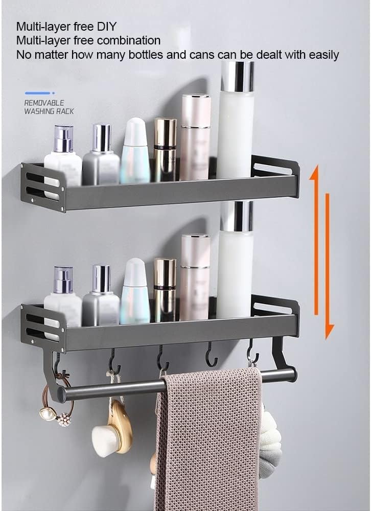 Aluminum Shower Caddy with Storage Shelf for Bathroom Organization