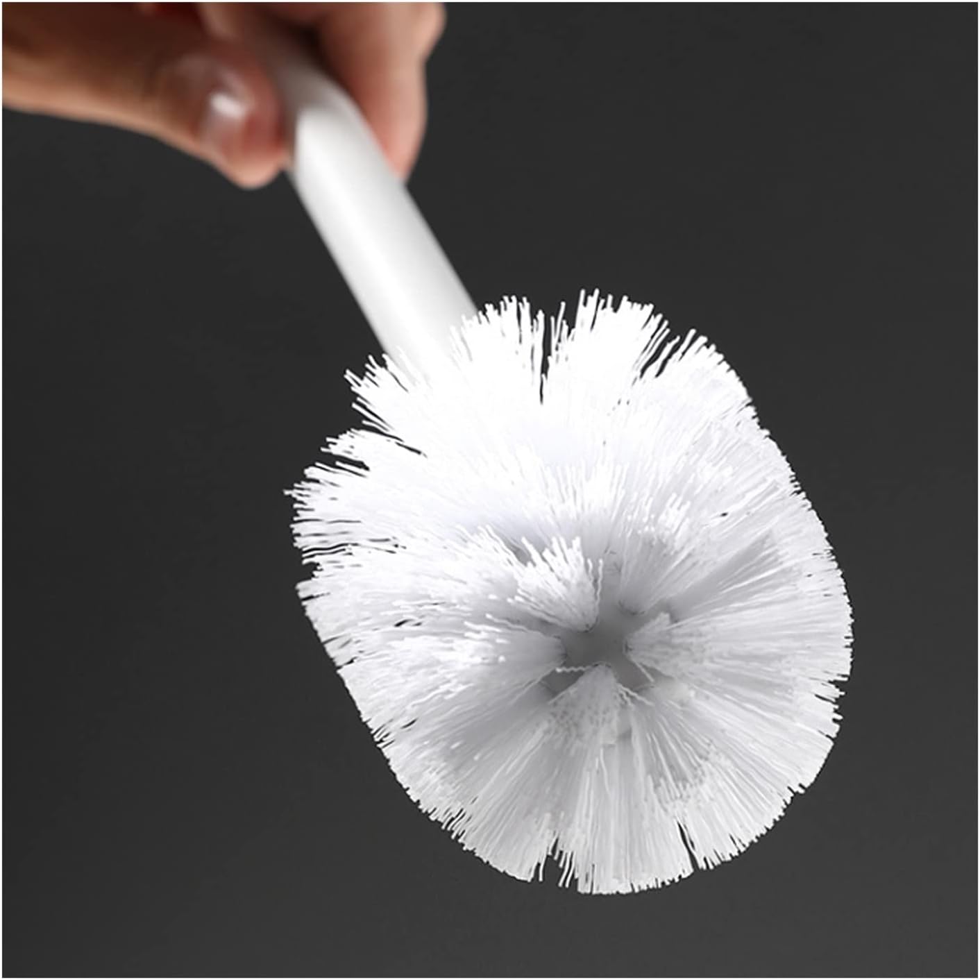 Portable Floating Toilet Brush with Holder - White