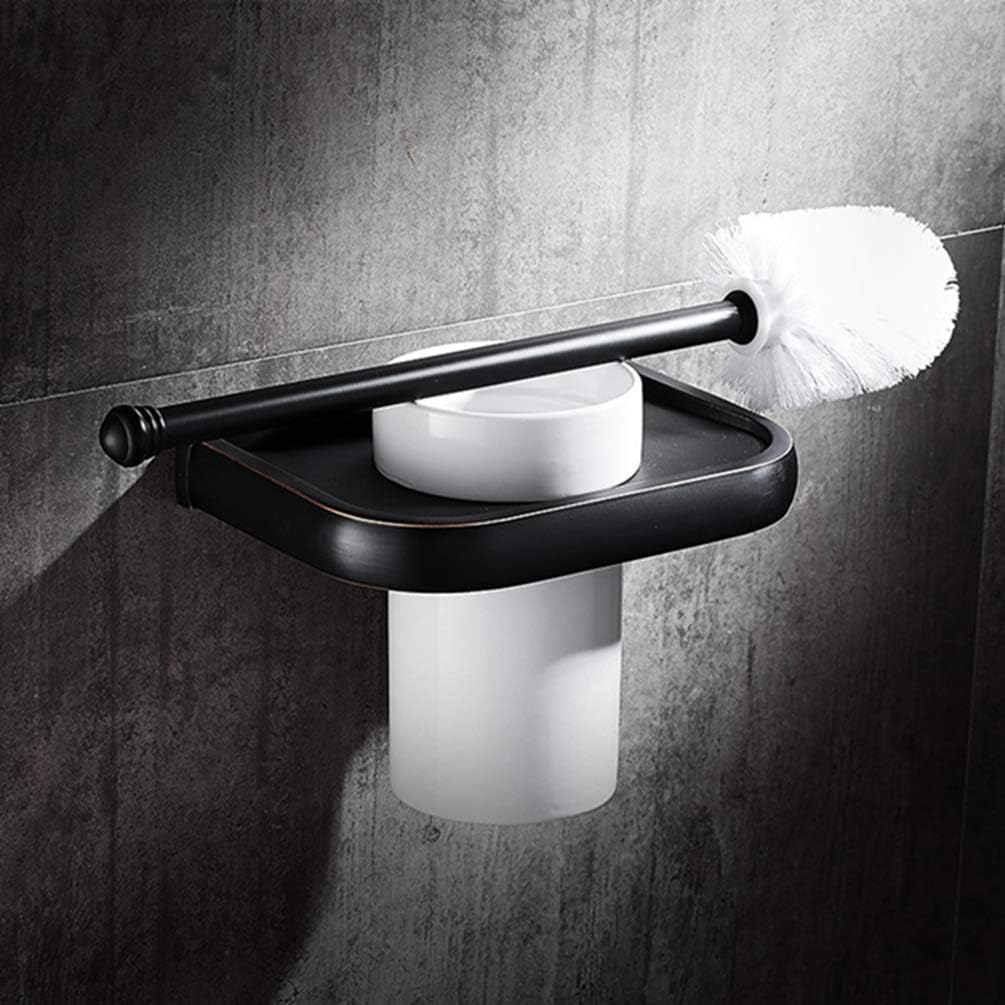 LUDSUY Copper Bronze Toilet Brush Set with Holder