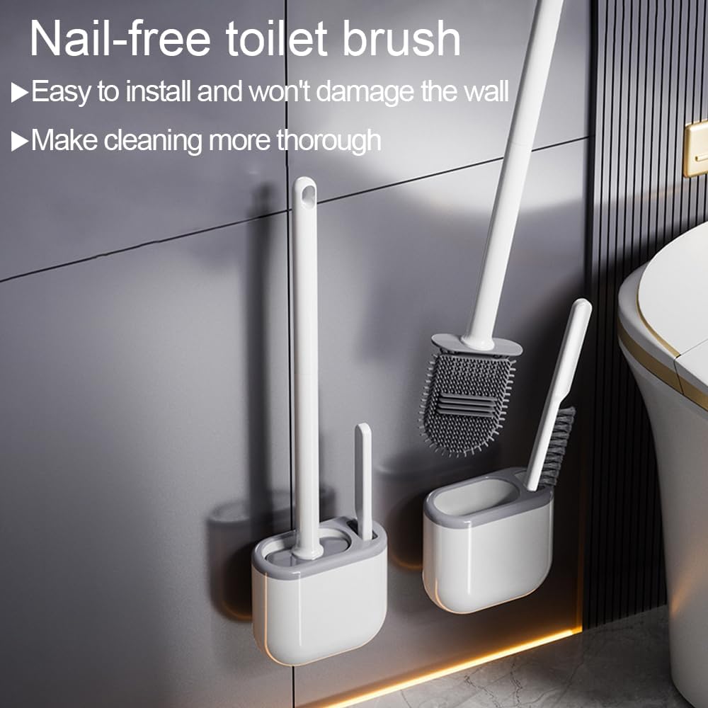 CetthooFazay Toilet Brush and Holder 2 Pack White