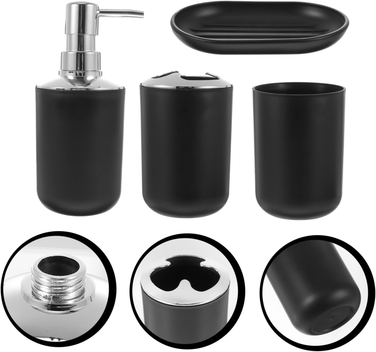 Veemoon Elegant Black Bathroom Accessories Set