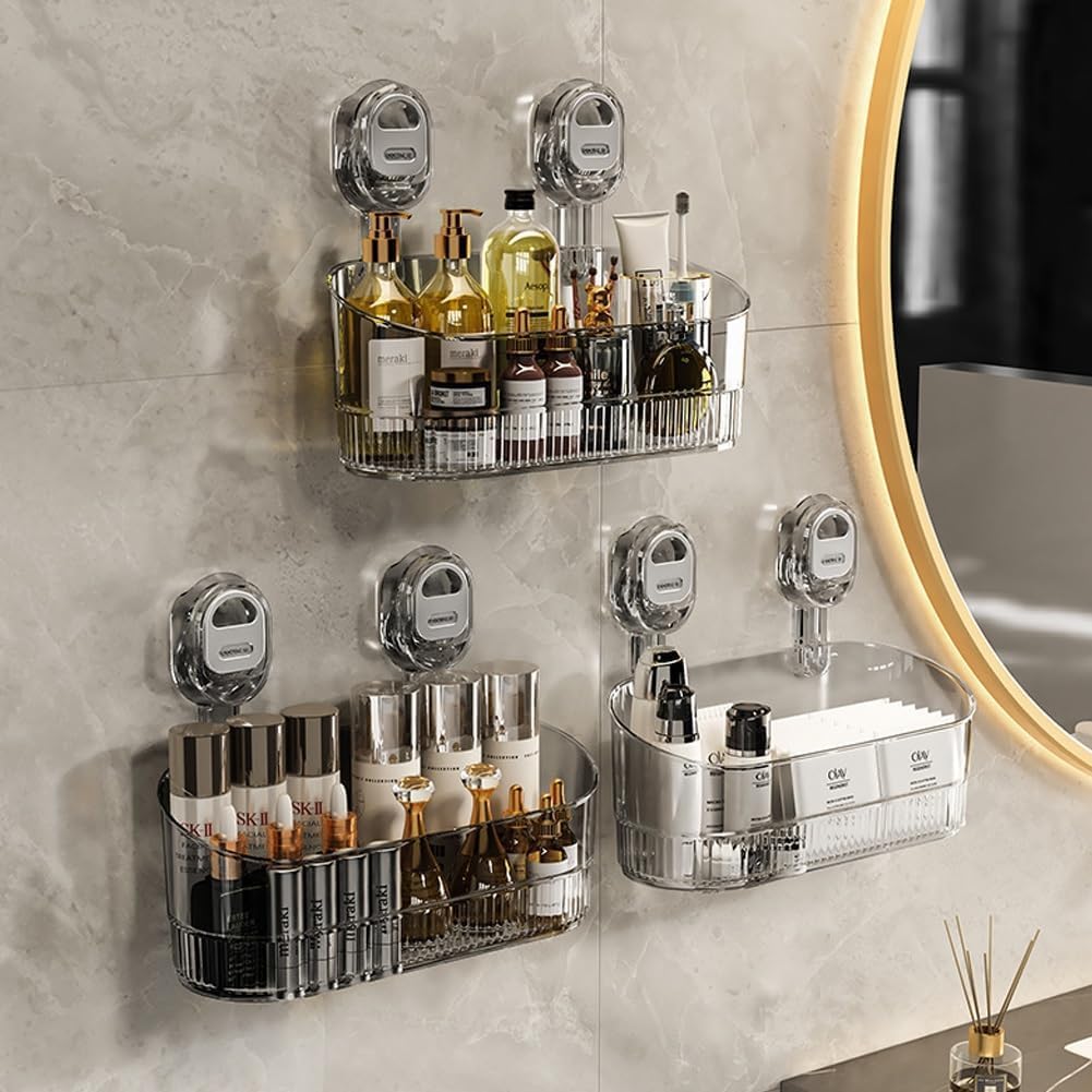 No-Drill Suction Storage Box for Shower and Sink