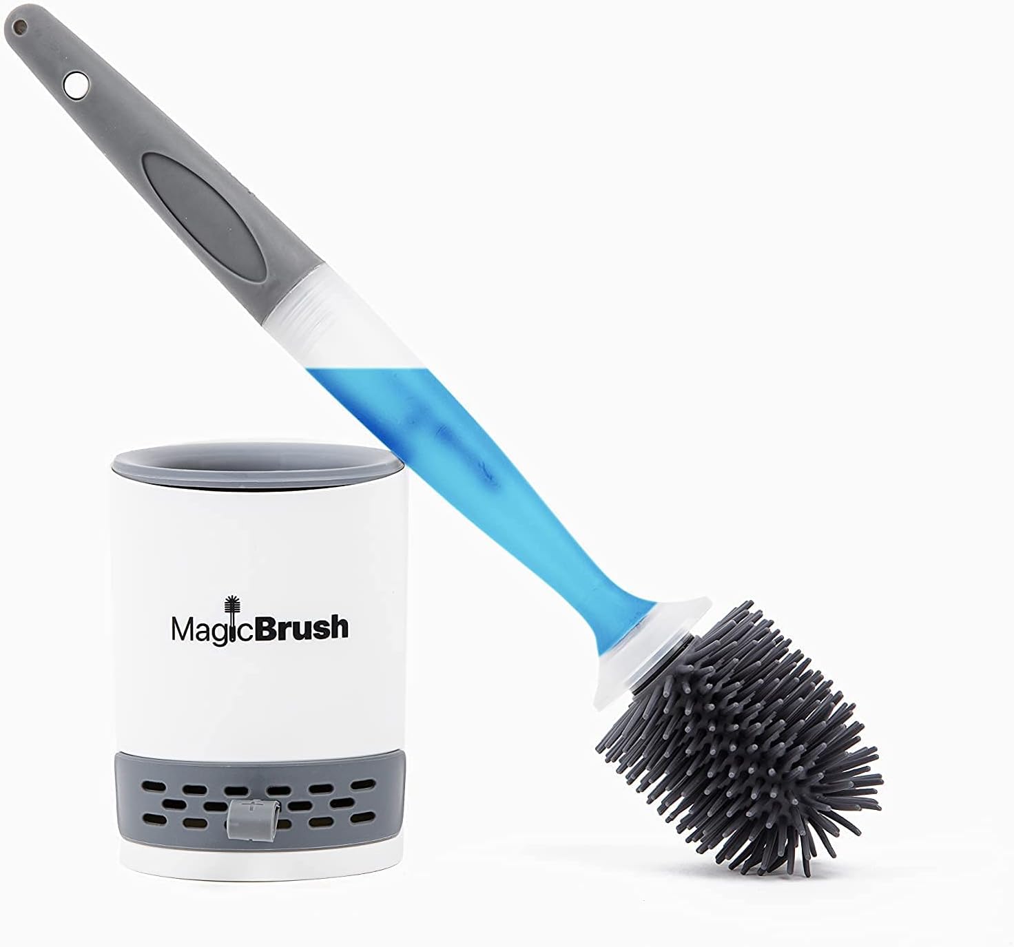 MagicBrush Silicone Toilet Brush with Fillable Handle
