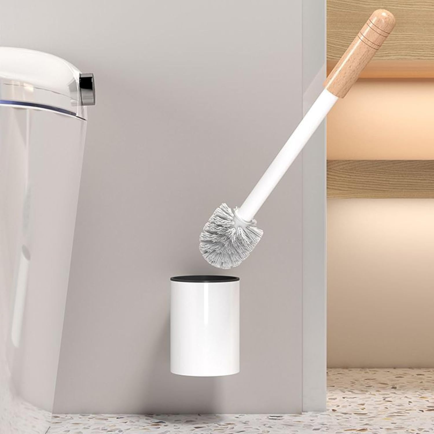 YEAMKE Toilet Brush with Removable Handle and Soft Bristles 1