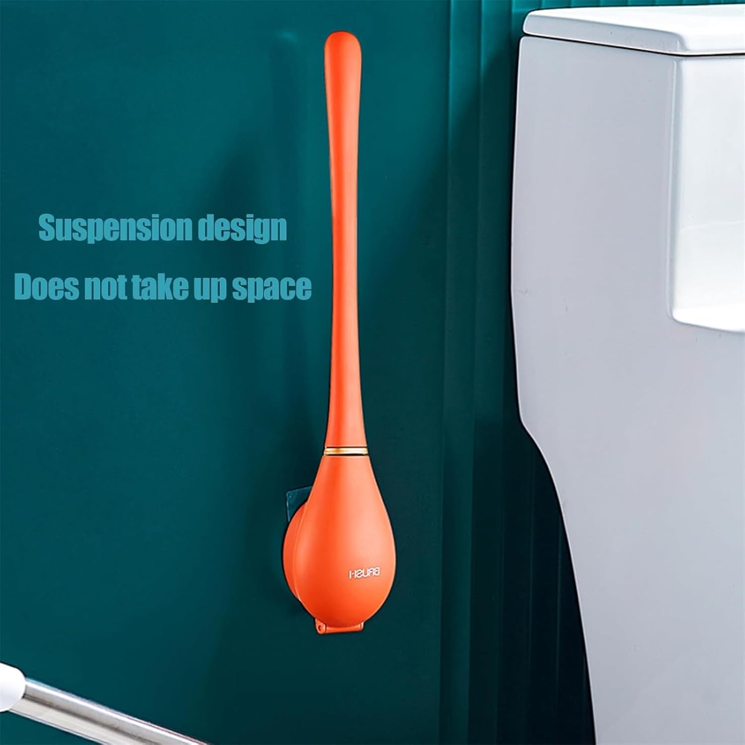 Modern Flexible Silicone Toilet Brush with Holder Set 1