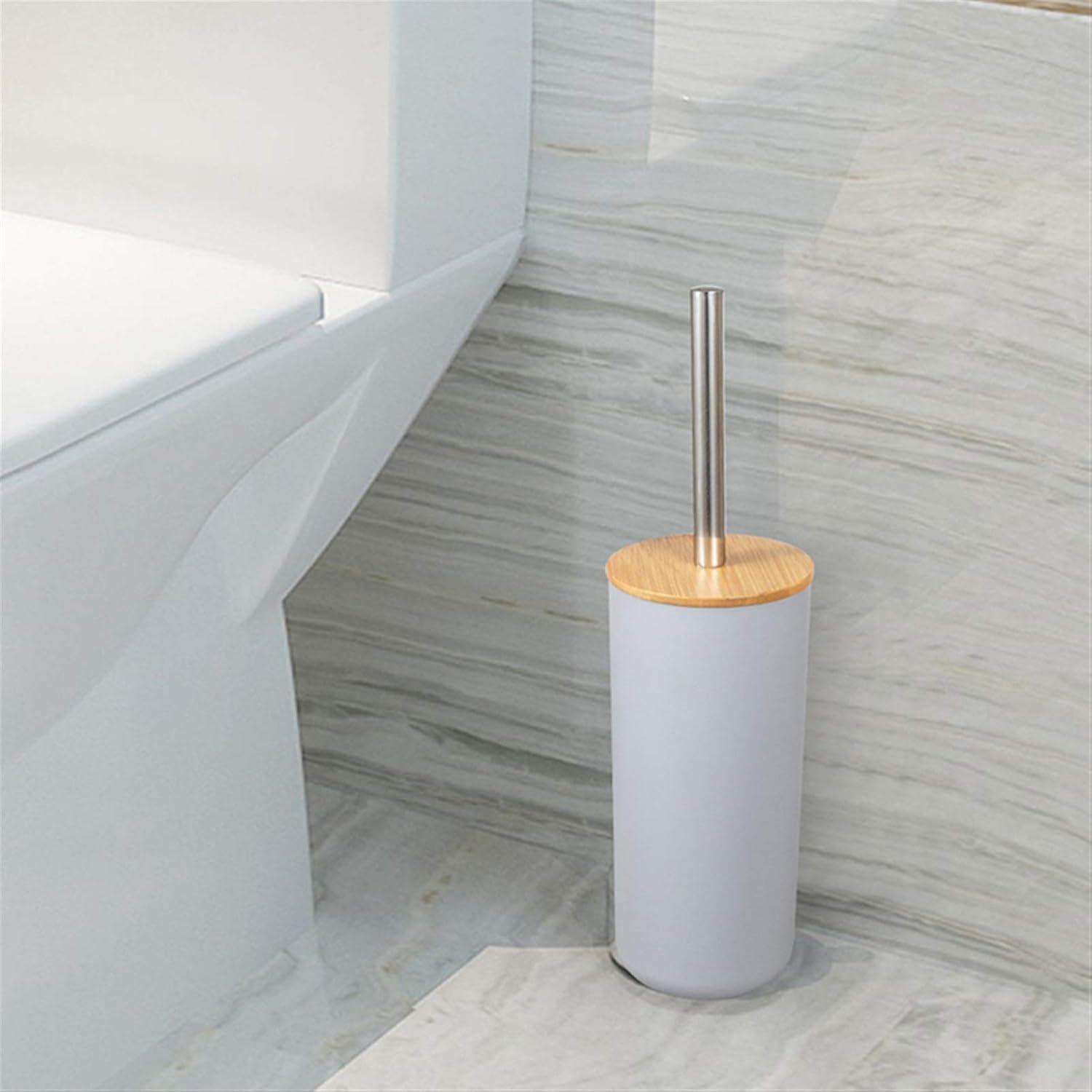 SPOUR Toilet Brush Set with Holder - Grey 1