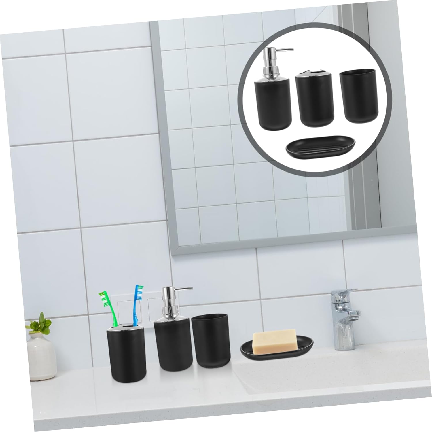 Veemoon Elegant Black Bathroom Accessories Set