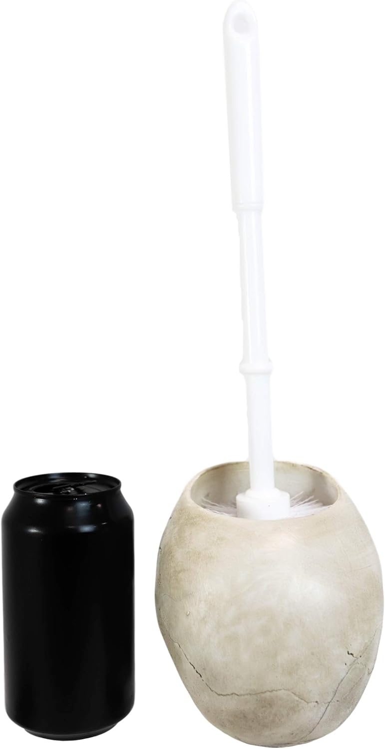 Ebros Gift Ossuary Skull Toilet Brush Set 1