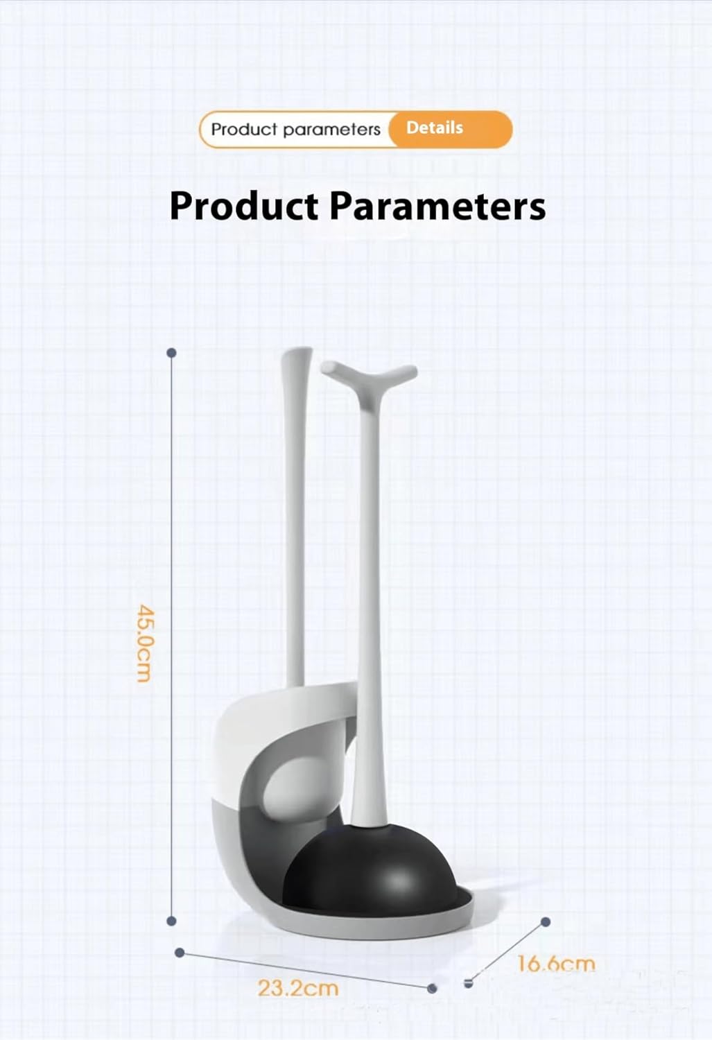 MOFWO 2 in 1 Toilet Brush and Plunger Set