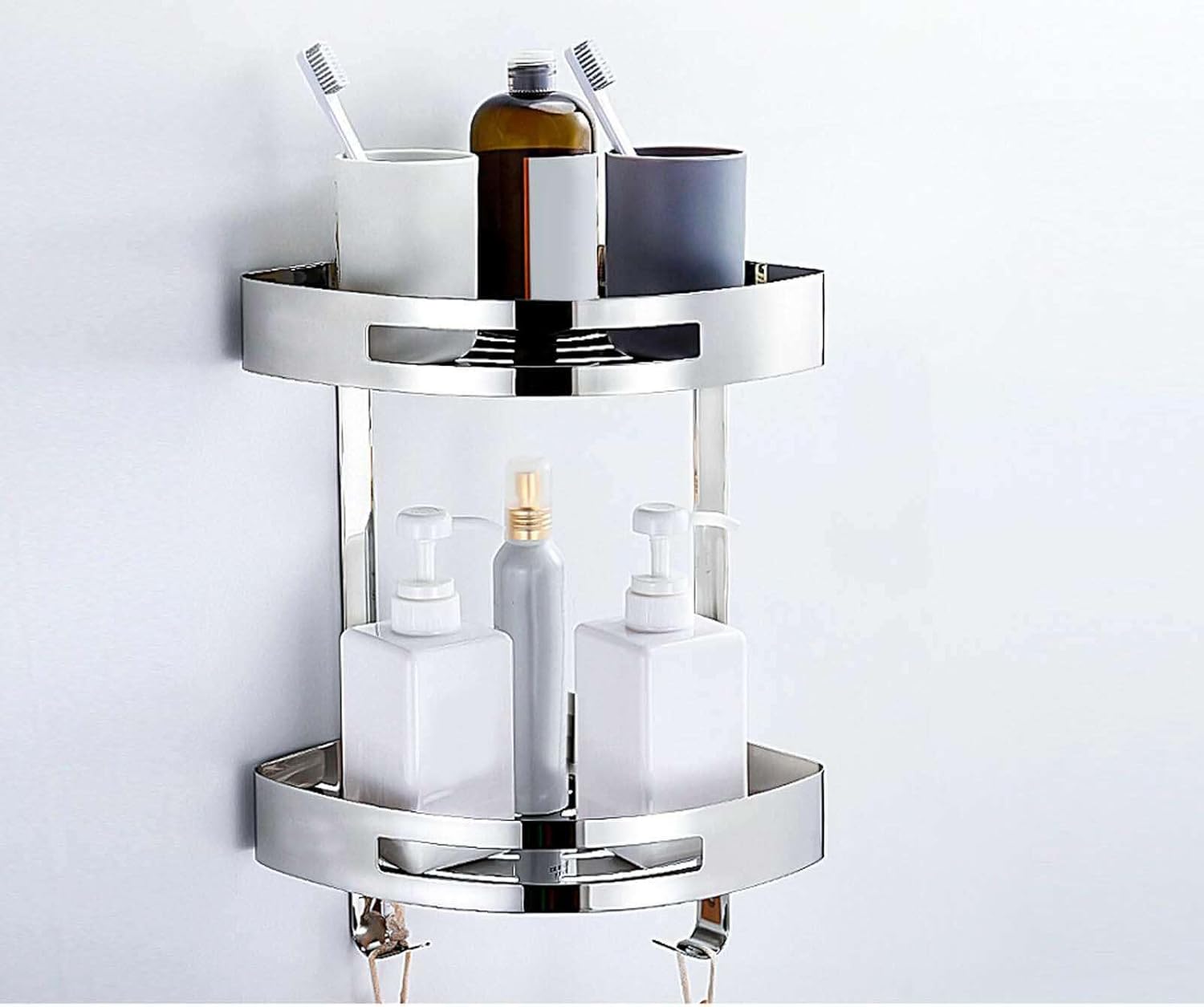 FINANCIALLY LIT 2-Layer Corner Caddy Shelf Organizer